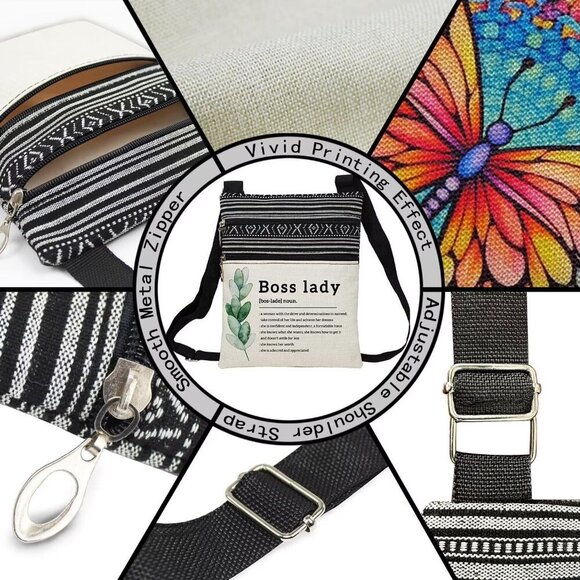 Crossbody Bag Small Ethnic Pattern Wallet Phone Organizer for Women - Picture 4 of 7